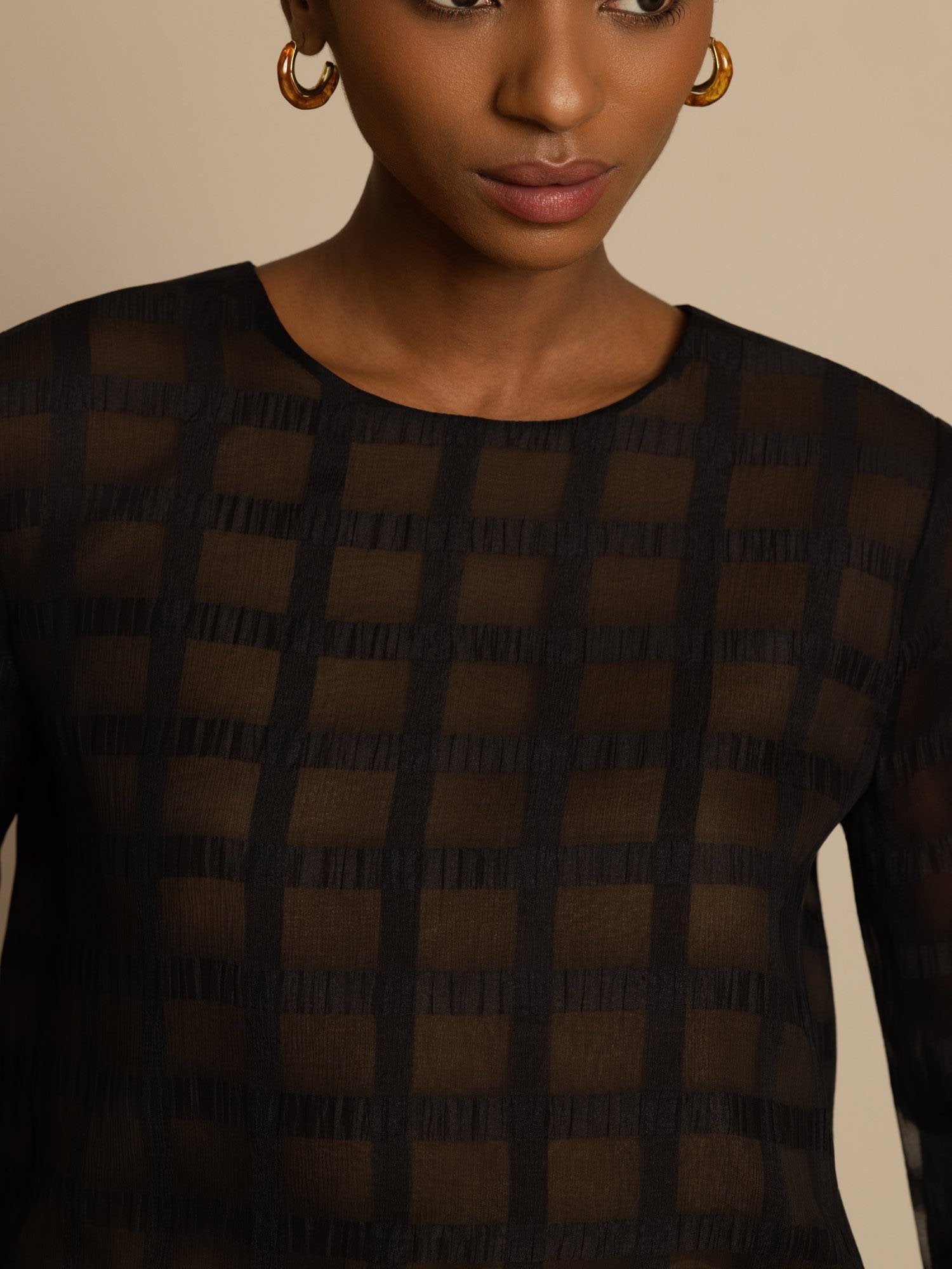 [Svart] SilkSilky-SE Blouse 004