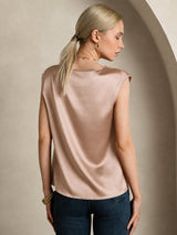 [Toscana] SilkSilky-SE Cap Sleeve Round Neck Dam T-Shirt 002