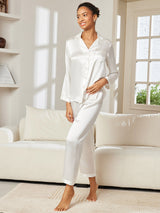 [Vit] SilkSilky-SE Long Sleeve Lapel Collar Dam Pyjama 004