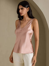 [Toscana] SilkSilky-SE Sleeveless V Neck Cami Toppar 001