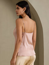 [Toscana] SilkSilky-SE Spaghetti Strap Cowl Neck Cami Toppar 002