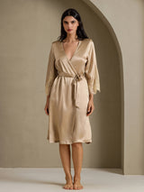 [Champagne] SilkSilky-SE 3/4 Sleeve Dam Morgonrock 008