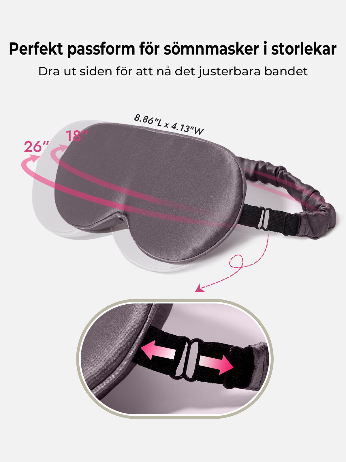 [Mörkgrå] SilkSilky-SE Rent Silke Eye Mask 004