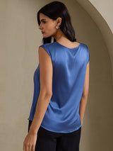[Äkta Petrol] SilkSilky-SE Cap Sleeve Round Neck Dam T-Shirt 002