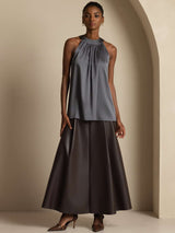 [Mörkgrå] SilkSilky-SE Sleeveless Halter Dam T-Shirt 005