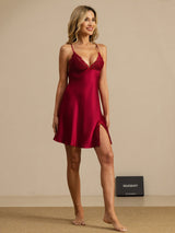 [Vin] SilkSilky-SE Spaghetti Strap Deep V Neck Nattlinne 007