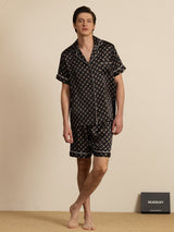 [Svart Kedja] SilkSilky-SE Short Sleeve Lapel Collar Herr Pyjama 006