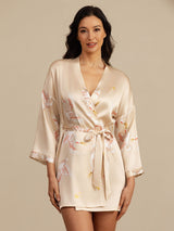 [Champagne] SilkSilky-SE 3/4 Sleeve Dam Morgonrock 001