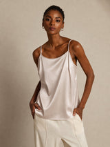 [Beige] SilkSilky-SE Spaghetti Strap Cami Toppar 001
