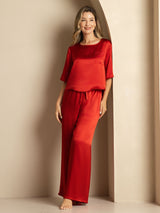 [Vin] SilkSilky-SE Half Sleeve Round Neck Dam Pyjama 006