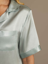 [Ljusblå] SilkSilky-SE Rent Silke Womens Pajamas 008,