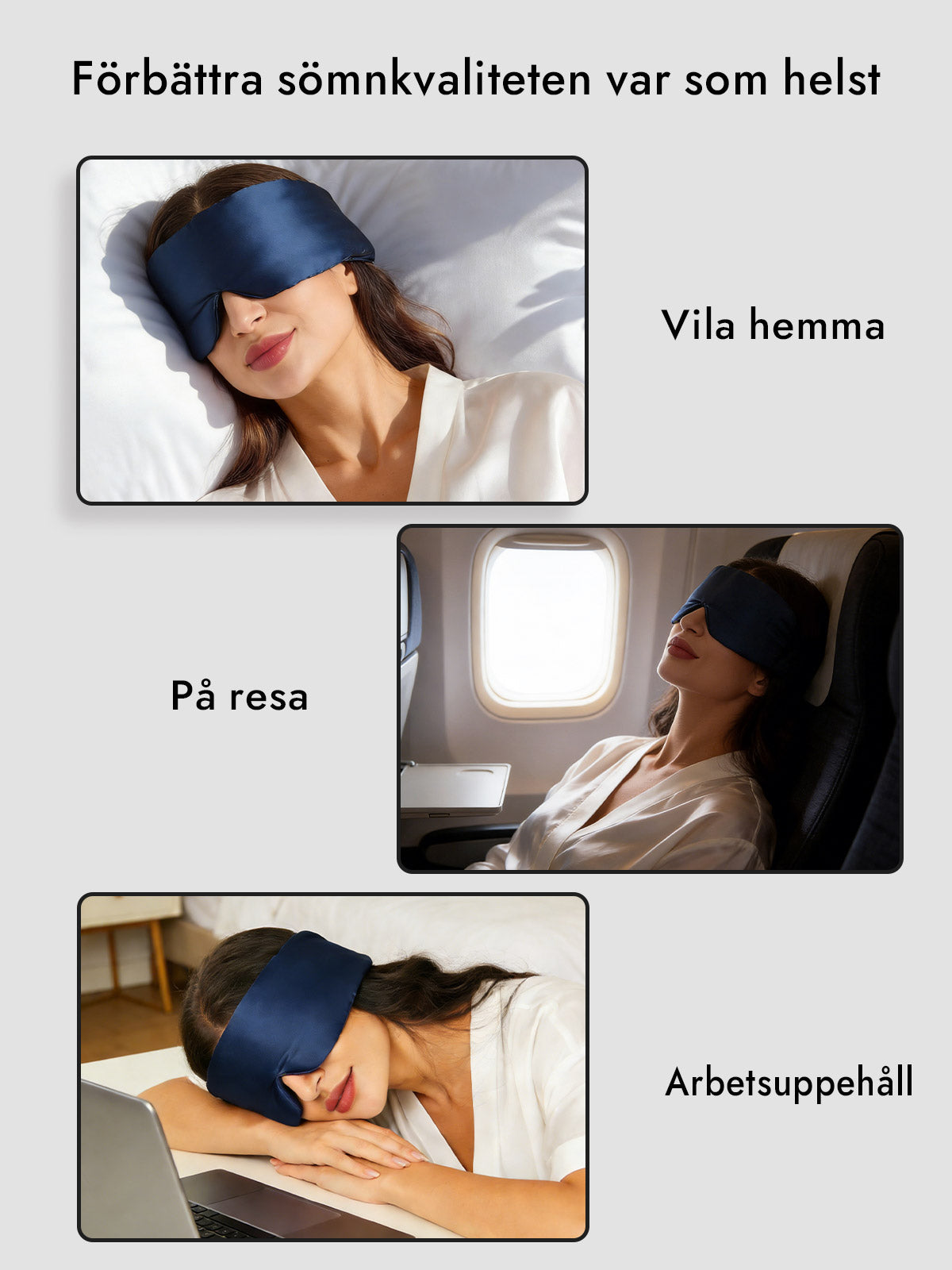 [Mörkblå] SilkSilky-SE 19Momme Pure Silk Eye Mask 006