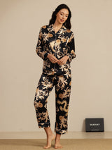 [Svart Drake] SilkSilky-SE Long Sleeve Lapel Collar Dam Pyjama 006