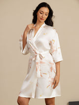 [Vit] SilkSilky-SE 3/4 Sleeve Dam Morgonrock 003