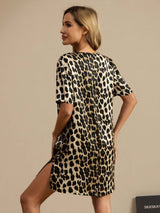 [Leopard] SilkSilky-SE Half Sleeve V Neck Nattlinne 002