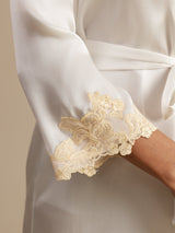 [Vit] SilkSilky-SE 3/4 Sleeve Dam Morgonrock 006