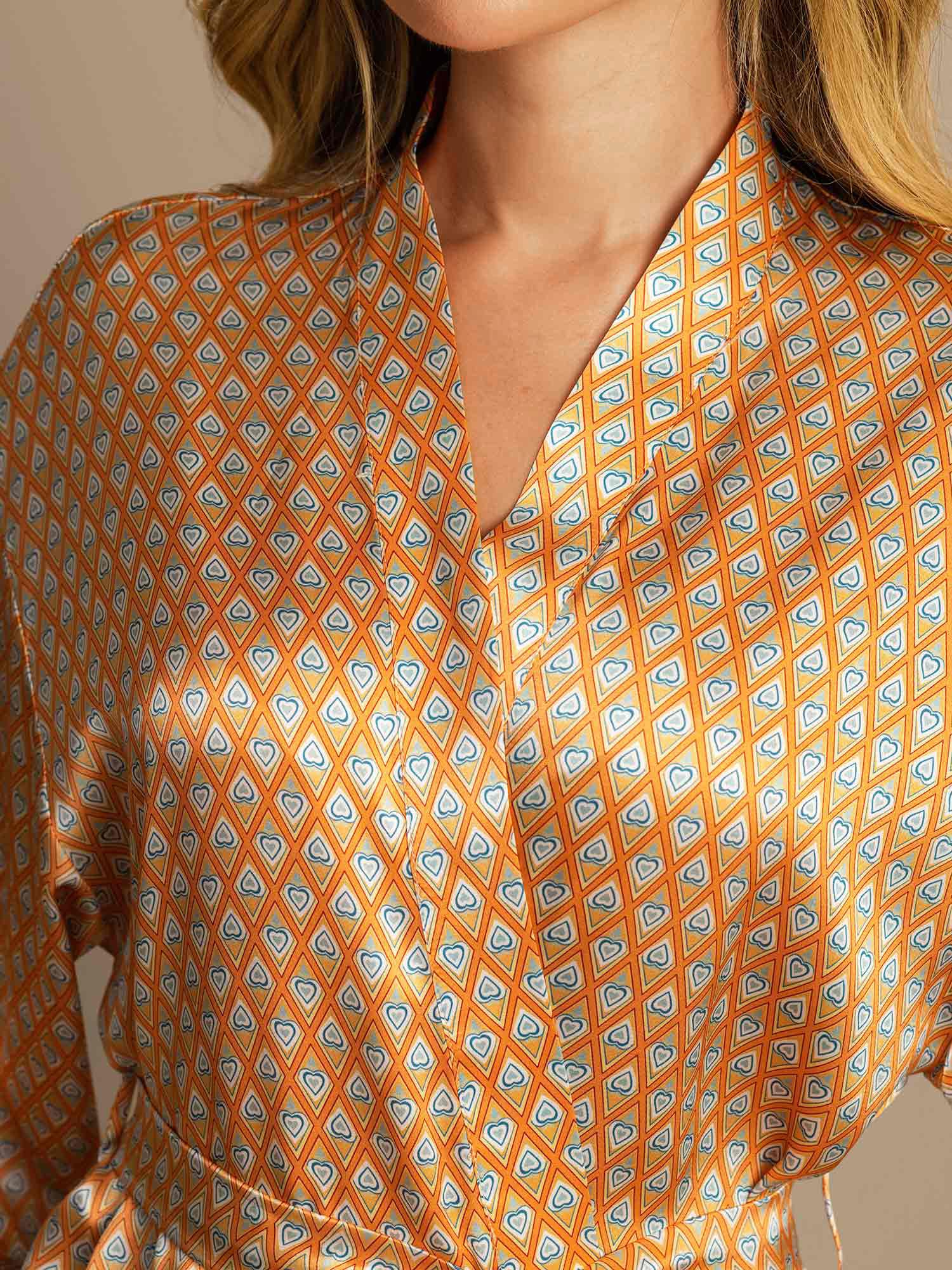 [Floral] SilkSilky-SE Rent Silke Womens Robe 008,