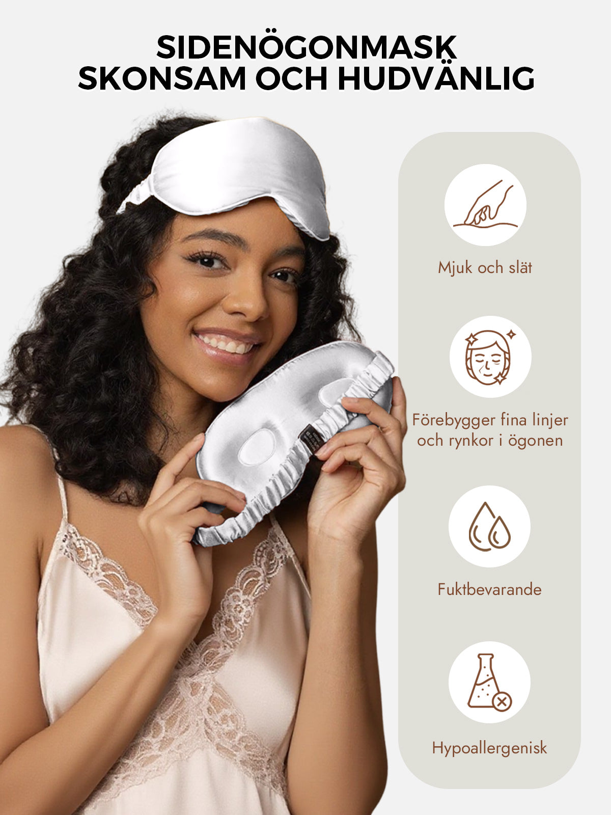 [Ljusgrå] SilkSilky-SE Rent Silke Eye Mask 003