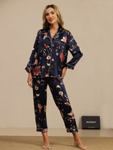 [Marin Blommor] SilkSilky-SE Long Sleeve Lapel Collar Dam Pyjama 001