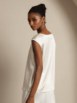 [Vit] SilkSilky-SE Cap Sleeve Round Neck Dam T-Shirt 005