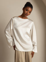[Vit] SilkSilky-SE Long Sleeve Boat Neck Blus 001