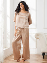 [Champagne] SilkSilky-SE Half Sleeve Round Neck Dam Pyjama 006