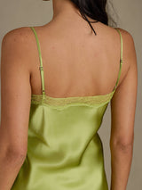 [Mintgrön] SilkSilky-SE Spaghetti Strap Sweetheart Neck Nattlinne 005