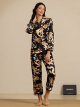 [Svart Drake] SilkSilky-SE Long Sleeve Lapel Collar Dam Pyjama 008