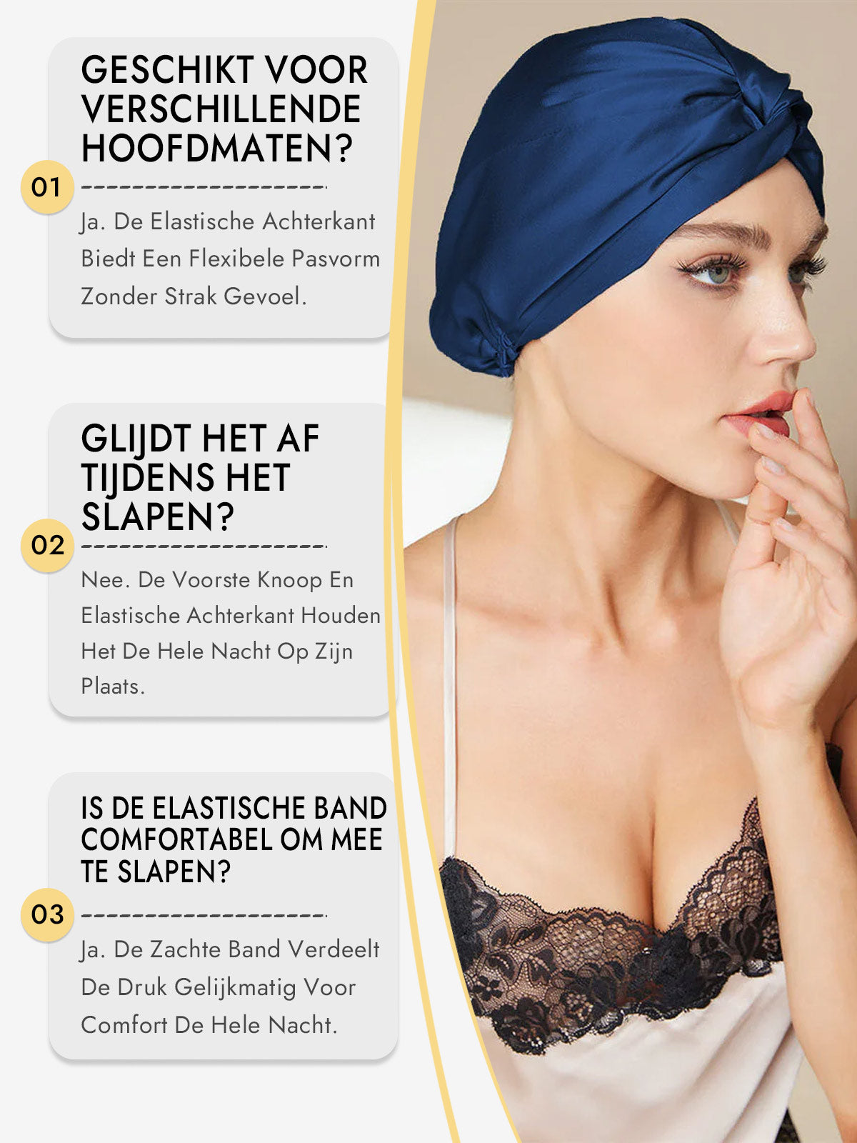 [Mörkblå] SilkSilky-SE Nattmössa 008