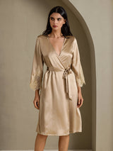 [Champagne] SilkSilky-SE 3/4 Sleeve Dam Morgonrock 006