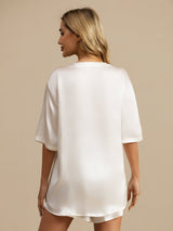 [Vit] SilkSilky-SE Short Sleeve Round Neck Dam Pyjama 002