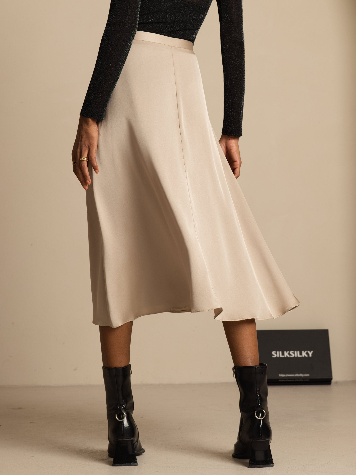 [Tan] SilkSilky-SE 19Momme Silke Skirt 002