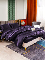[Mörklila] SilkSilky-SE 22Momme Rent Silke Bedding Set 005,