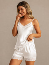 [Vit] SilkSilky-SE Spaghetti Strap V Neck Camisole Set 003