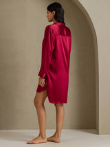 [Vin] SilkSilky-SE Long Sleeve Lapel Collar Dam Sömnskjorta 002