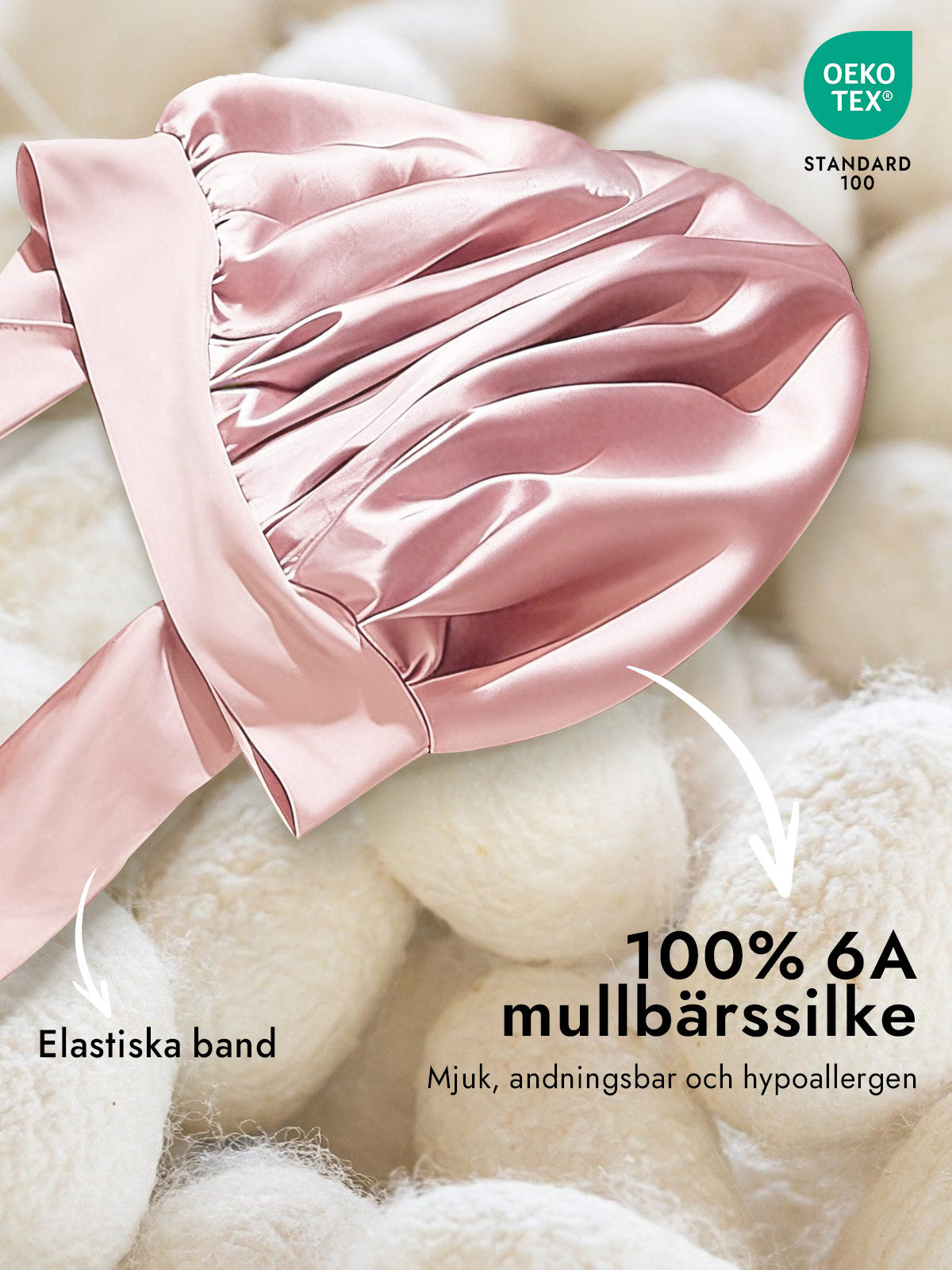 [Ljusrosa] SilkSilky-SE Rent Silke Sleep Cap 002