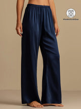 [Mörkblå] SilkSilky-SE 19Momme Women's Sleep Pants 001