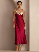 [Vin] SilkSilky-SE Spaghetti Strap V Neck Klänning 006