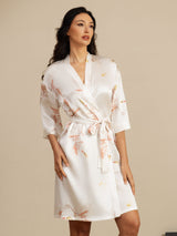 [Vit] SilkSilky-SE 3/4 Sleeve Dam Morgonrock 001