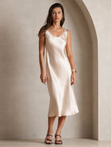 [Beige] SilkSilky-SE Sleeveless Klänning 006