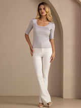 [Ljusgrå] SilkSilky-SE Half Sleeve Dam T-Shirt 006
