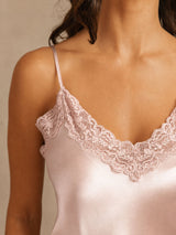 [Rosa] SilkSilky-SE Spaghetti Strap V Neck Camisole Set 004