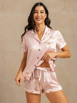 [Rosa] SilkSilky-SE Short Sleeve Lapel Collar Dam Pyjama 006