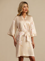 [Champagne] SilkSilky-SE 3/4 Sleeve Dam Morgonrock 003