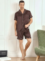 [Kaffe] SilkSilky-SE Short Sleeve Lapel Collar Herr Pyjama 004