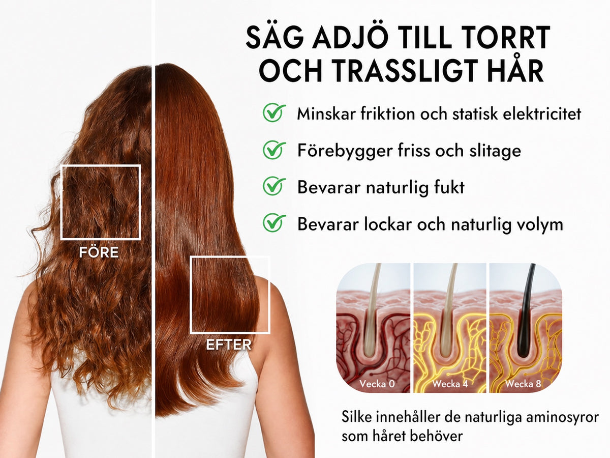 Lång Sovmössa I 100 % Mullbärssilke Med Dubbla Lager Och Justerbart Långt Knytband - Detail 2