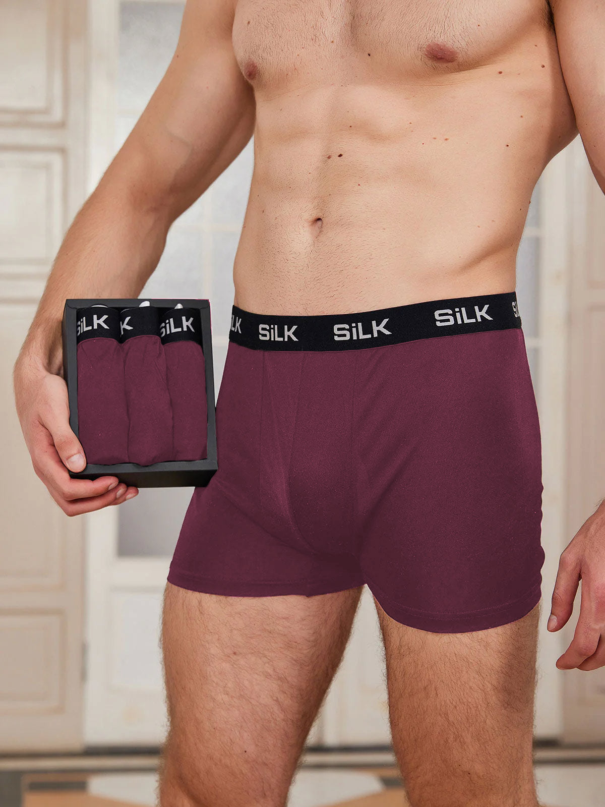 3-Pack Herrboxershorts Ultra Mjuka Bekväma i Ren Siden