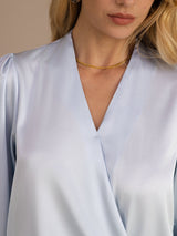 [Ljusblå] SilkSilky-SE Long Sleeve Blouse 005
