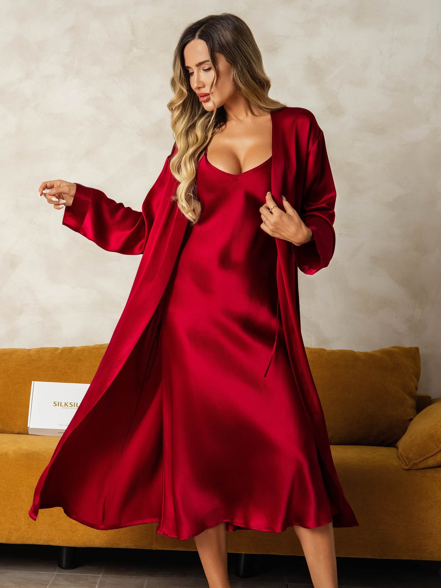 [Vin] SilkSilky-SE Rent Silke Nightgown&Robe Set 009