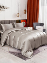 [Grå] SilkSilky-SE 19Momme Rent Silke Bedding Set 002